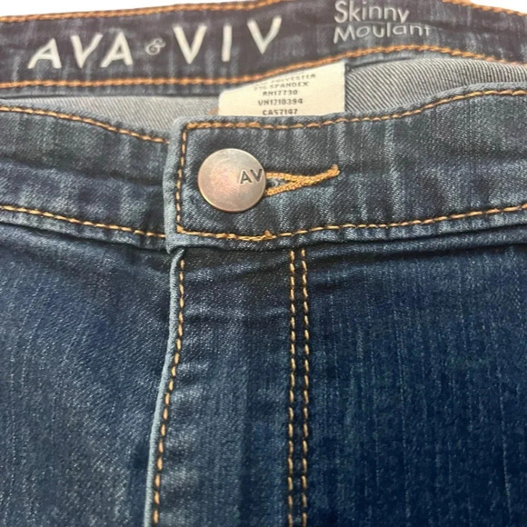 AVA & VIV Skinny Moudant Dark‎ Wash Jeans Size 20W - Picture 5 of 6